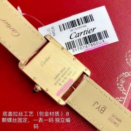 Cartier Tank Roman Numerals Square Dial Watch Brown