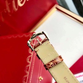 Cartier Tank Roman Numerals Square Dial Watch Brown