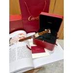Cartier Tank Roman Numerals Square Dial Brown Leather Strap Watch
