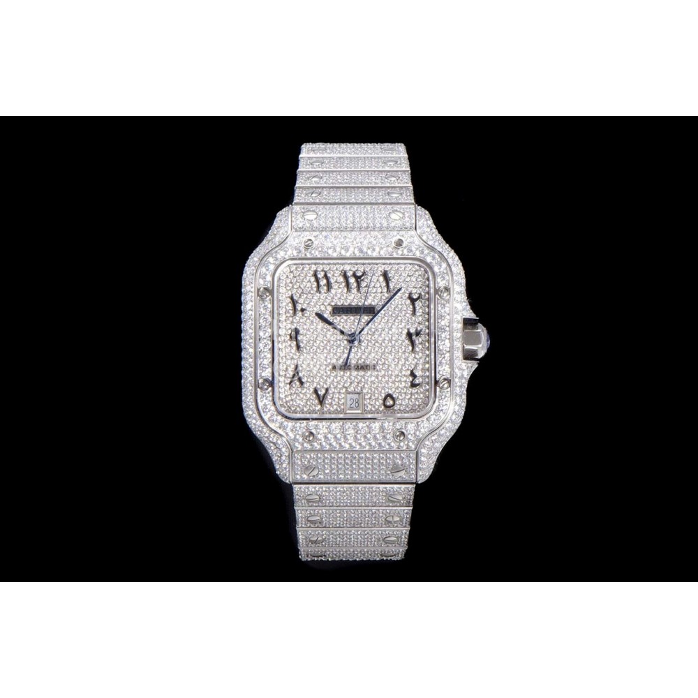 Cartier Fashion Diamond 40mm Dial Steel Strap Watch