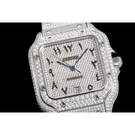 Cartier Fashion Diamond 40mm Dial Steel Strap Watch