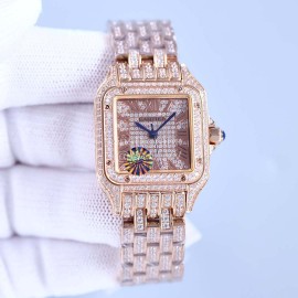 PanthèRe De Cartier 316 Fine Steel Diamond Mechanical Watch Rose Gold