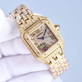 PanthèRe De Cartier 316 Fine Steel Diamond Mechanical Watch Rose Gold