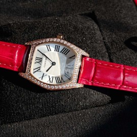 Tortue De Cartier 316l Fine Steel Case Quartz Watch For Women Red