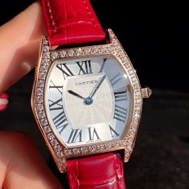 Tortue De Cartier 316l Fine Steel Case Quartz Watch For Women Red