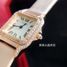 PanthèRe De Cartier Diamond Quartz Watch For Women Beige