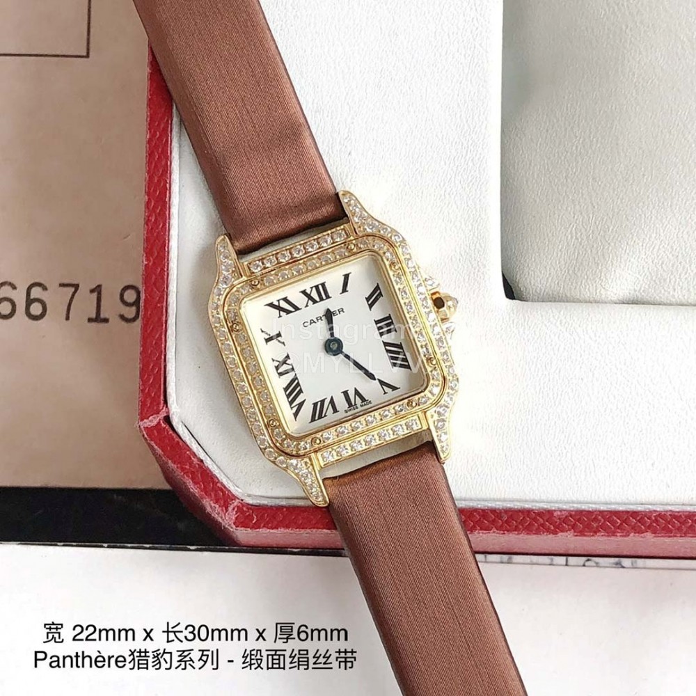 PanthèRe De Cartier Diamond Quartz Watch For Women Brown