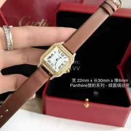 PanthèRe De Cartier Diamond Quartz Watch For Women Brown
