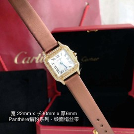 PanthèRe De Cartier Diamond Quartz Watch For Women Brown