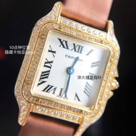 PanthèRe De Cartier Diamond Quartz Watch For Women Brown