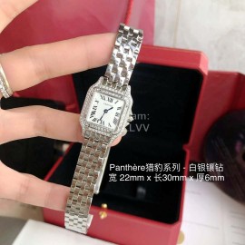 PanthèRe De Cartier Diamond Steel Belt Quartz Watch For Women Silver