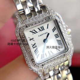 PanthèRe De Cartier Diamond Steel Belt Quartz Watch For Women Silver