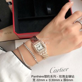 PanthèRe De Cartier Diamond Steel Belt Quartz Watch For Women Rose Gold