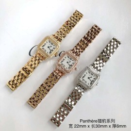 PanthèRe De Cartier Diamond Steel Belt Quartz Watch For Women Gold