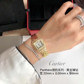 PanthèRe De Cartier Diamond Steel Belt Quartz Watch For Women Gold