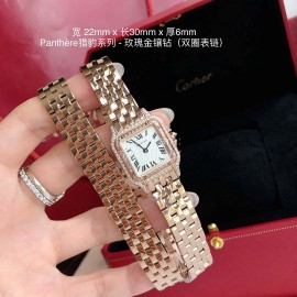 PanthèRe De Cartier Steel Belt Diamond Quartz Watch For Women Rose Gold