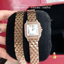PanthèRe De Cartier Steel Belt Diamond Quartz Watch For Women Rose Gold
