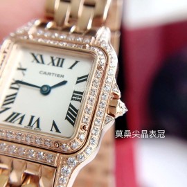 PanthèRe De Cartier Steel Belt Diamond Quartz Watch For Women Rose Gold