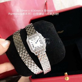 PanthèRe De Cartier Steel Belt Diamond Quartz Watch For Women Silver