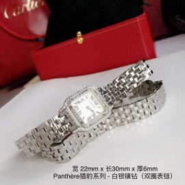 PanthèRe De Cartier Steel Belt Diamond Quartz Watch For Women Silver