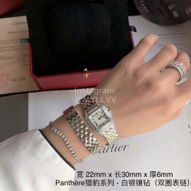 PanthèRe De Cartier Steel Belt Diamond Quartz Watch For Women Silver