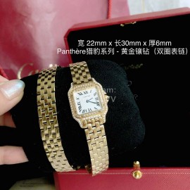 PanthèRe De Cartier Steel Belt Diamond Quartz Watch For Women Gold