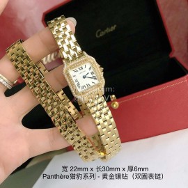 PanthèRe De Cartier Steel Belt Diamond Quartz Watch For Women Gold