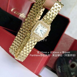 PanthèRe De Cartier Steel Belt Diamond Quartz Watch For Women Gold