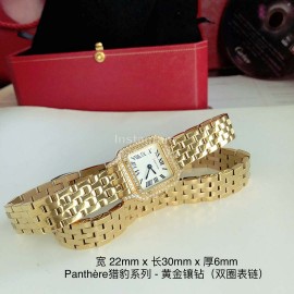 PanthèRe De Cartier Steel Belt Diamond Quartz Watch For Women Gold