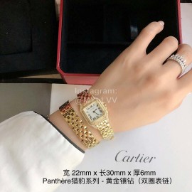 PanthèRe De Cartier Steel Belt Diamond Quartz Watch For Women Gold