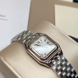 Cartier Steel Belt Square Dial Quartz Watch Silver
