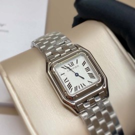 Cartier Steel Belt Square Dial Quartz Watch Silver