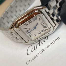 Cartier Steel Belt Square Dial Quartz Watch Silver