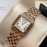 Cartier Steel Belt Square Dial Quartz Watch Gold
