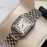 Cartier Steel Belt Square Dial Diamond Quartz Watch Silver