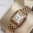 Cartier Steel Belt Square Dial Diamond Quartz Watch Gold