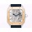 Cartier Square Hollow Dial Leather Strap Watch Rose Gold