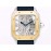 Cartier Square Hollow Dial Leather Strap Watch Gold