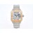 Cartier Square Hollow Dial Steel Strap Watch Rose Gold