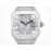 Cartier Square Hollow Dial Steel Strap Watch Silver