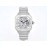 Cartier Square Hollow Dial Steel Strap Watch Silver