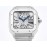 Cartier Square Hollow Dial Steel Strap Watch Silver