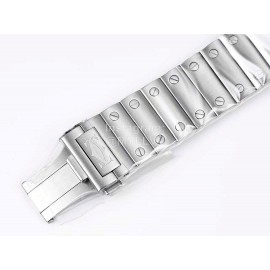 Cartier Square Hollow Dial Steel Strap Watch Silver