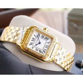 PanthèRe De Cartier Fashion Diamond Square Dial Watch For Women Gold