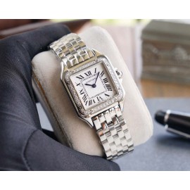 PanthèRe De Cartier Fashion Diamond Square Dial Watch For Women Silver