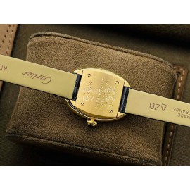 Cartier Dr Factory Baignoire Leather Strap Watch Black