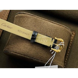 Cartier Dr Factory Baignoire Leather Strap Watch Black