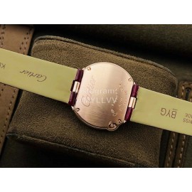 Ballon Blanc De Cartier Dr Factory Diamond Dial Watch For Women Wine Red