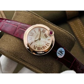 Ballon Blanc De Cartier Dr Factory Dial Watch For Women Wine Red