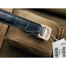 Cartier Eg Factory Diamond 33mm Dial Leather Strap Watch Black